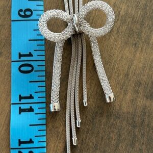 🎁🎁💝🎀Ross-Simons Silver Bow Pendant Necklace🎀🎀💝🎁